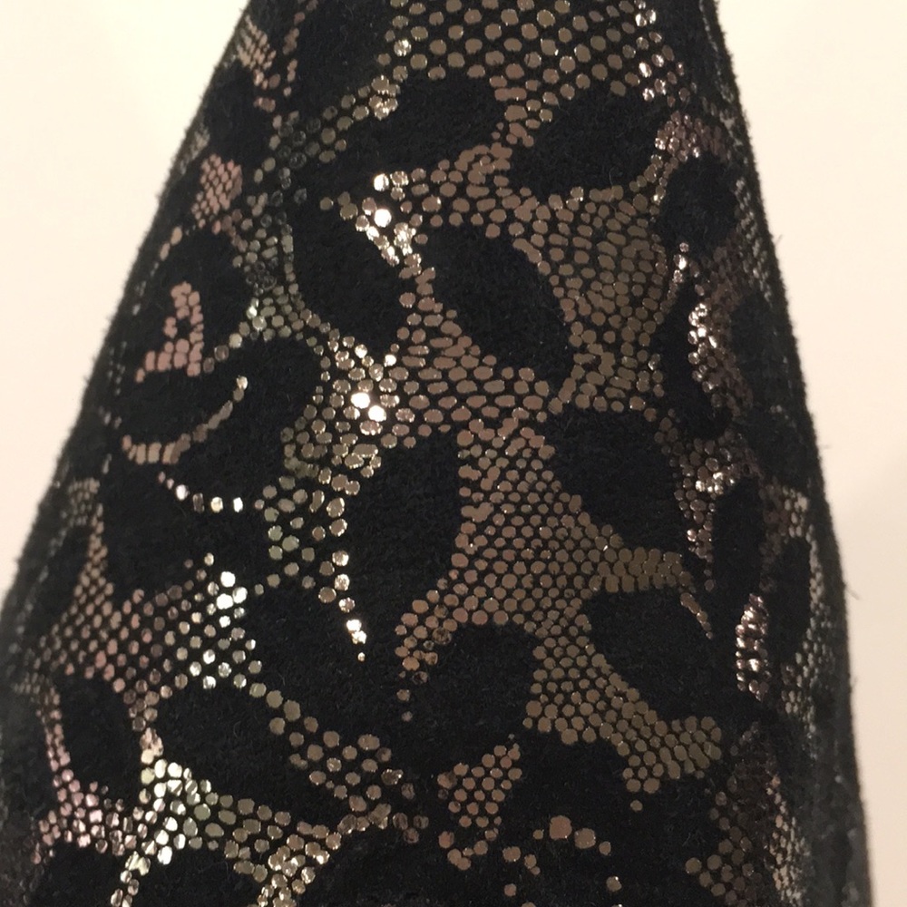 ✅ SOLD Black “Lace” Silver Heel 10M - Picture 2 of 10
